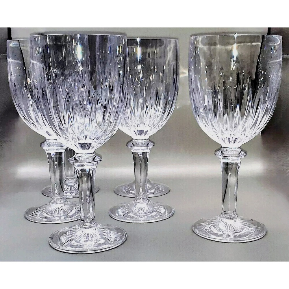 6 Acrylic Wine Water Goblets Glasses High-End / Heavy-Duty Glass Like Quality